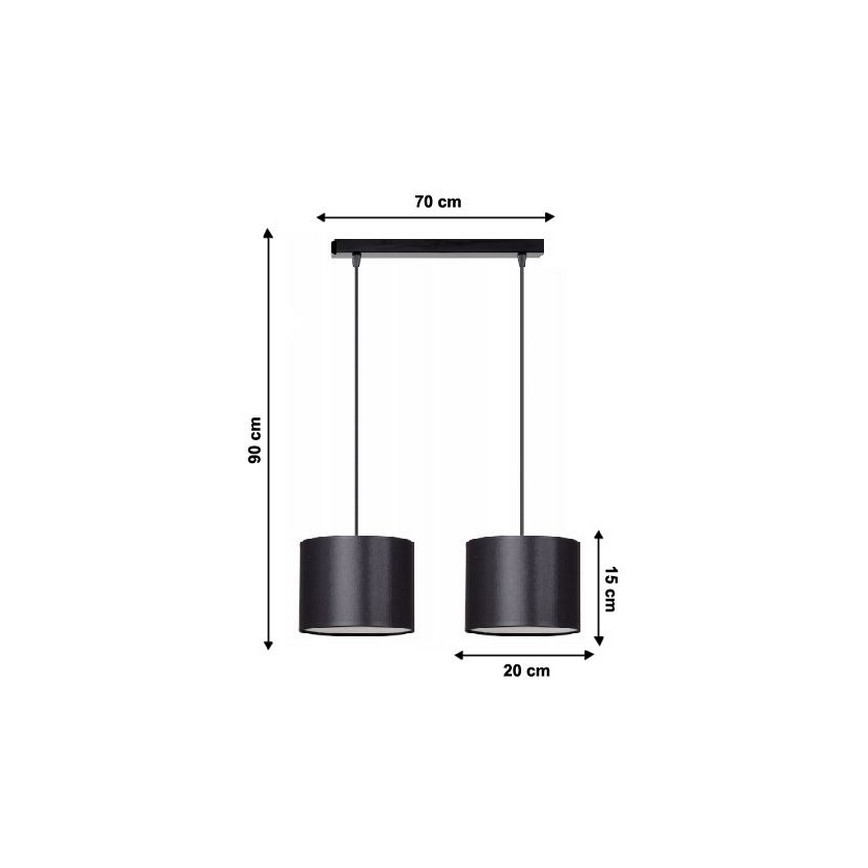 Ljuskrona med snöre TUZ 2xE27/60W/230V