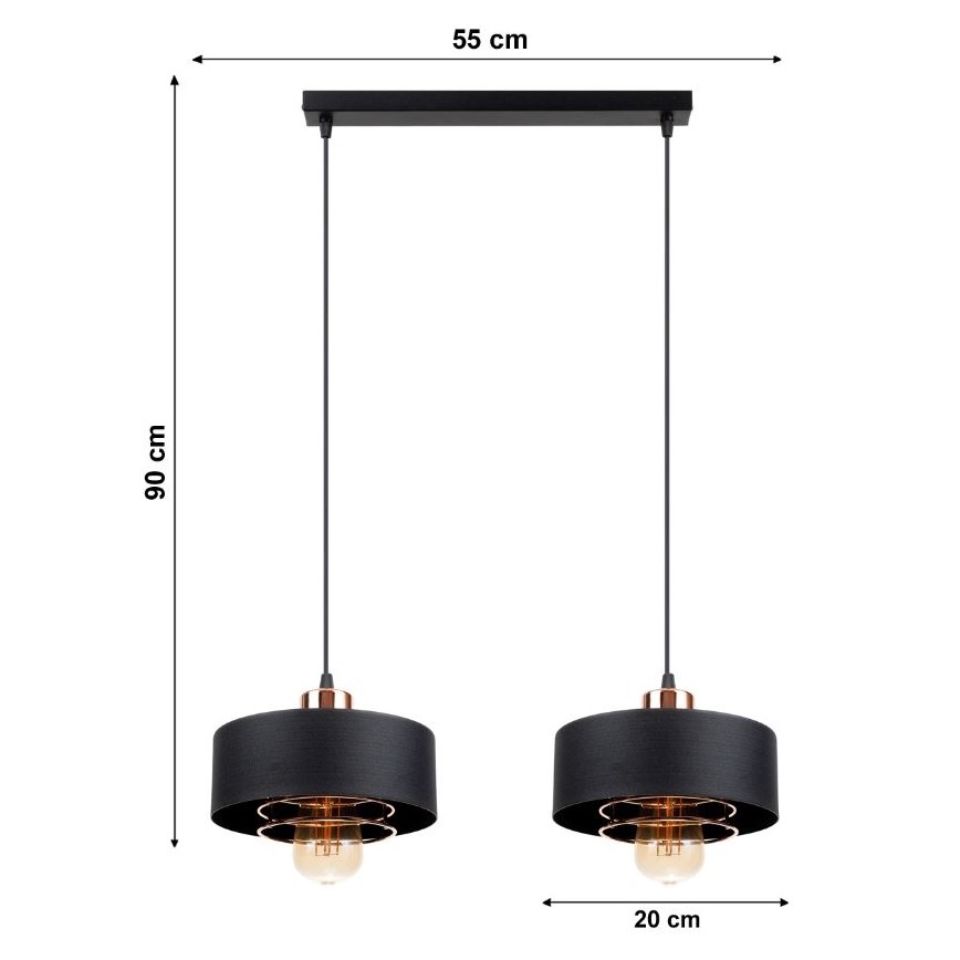 Ljuskrona med snöre VEST 2xE27/60W/230V