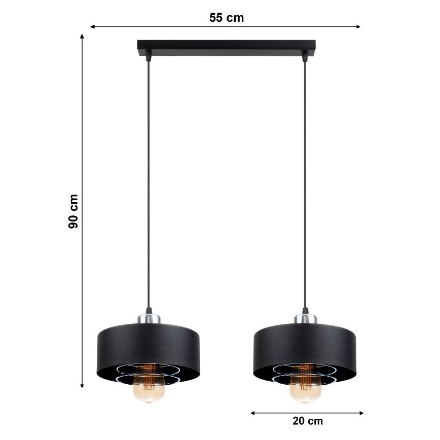Ljuskrona med snöre VEST 2xE27/60W/230V