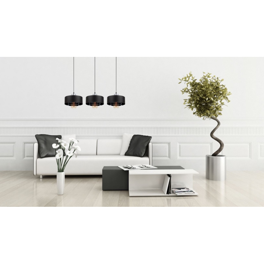 Ljuskrona med snöre VEST 3xE27/60W/230V