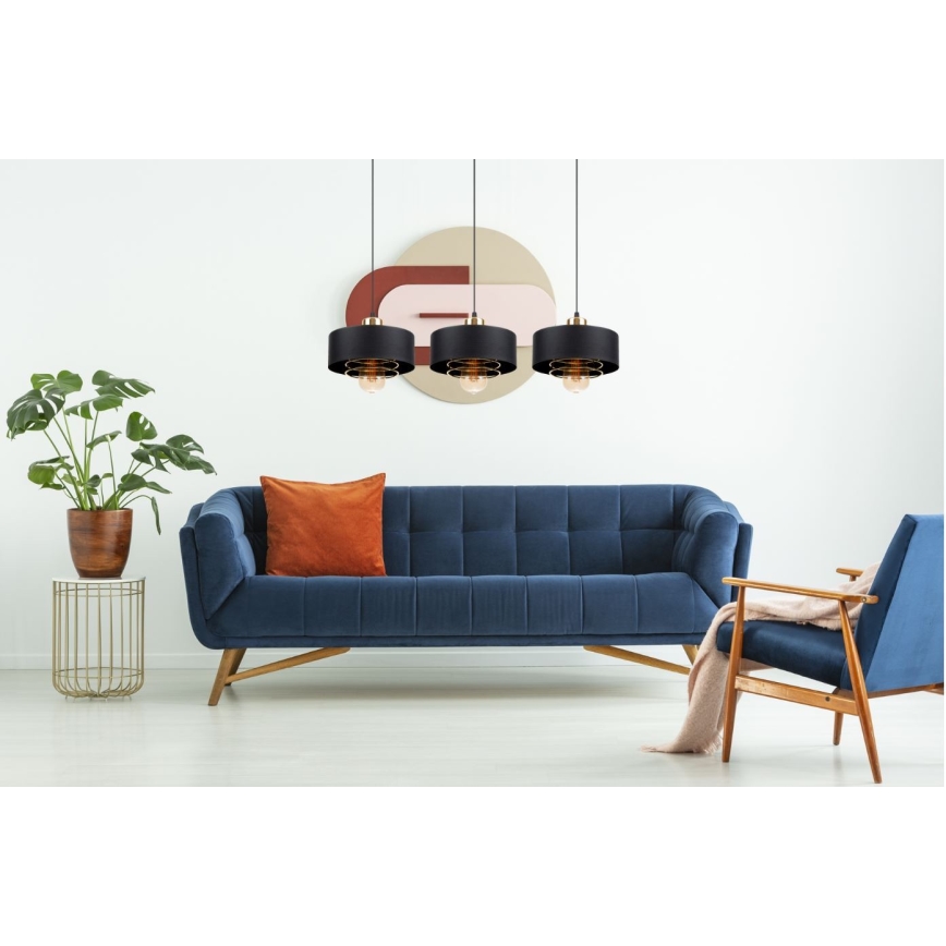 Ljuskrona med snöre VEST 3xE27/60W/230V