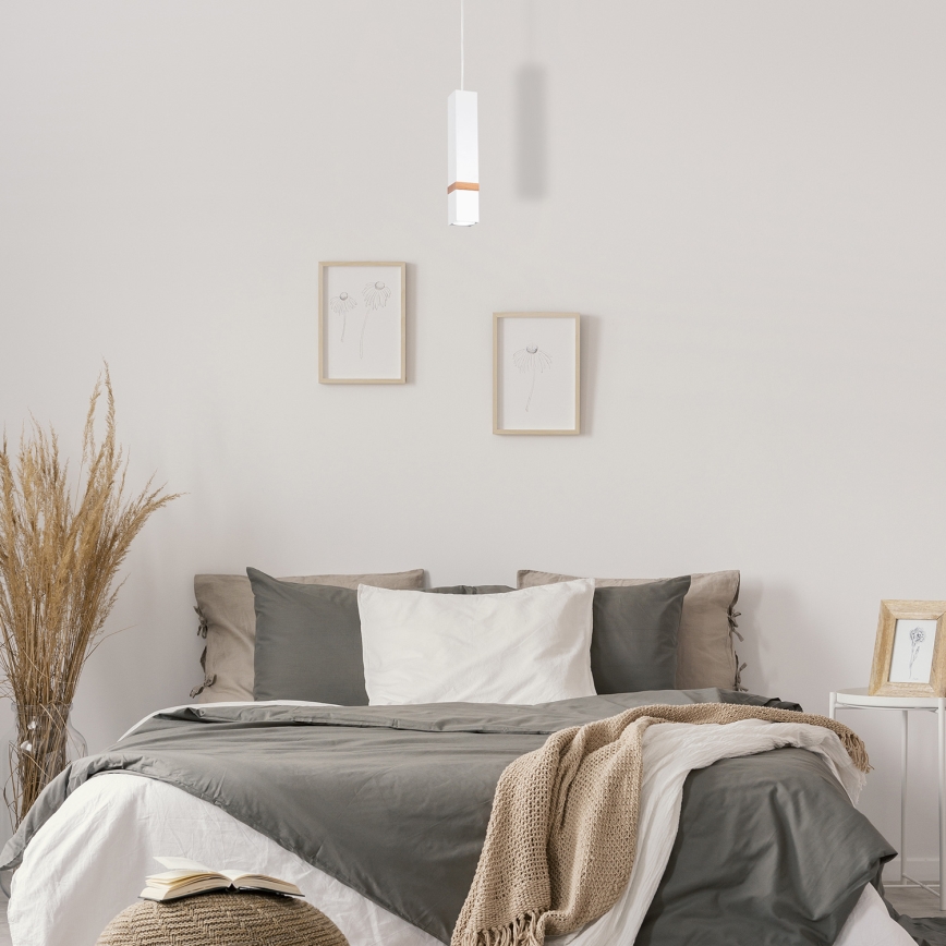 Ljuskrona med snöre VIDAR 1xGU10/25W/230V vit