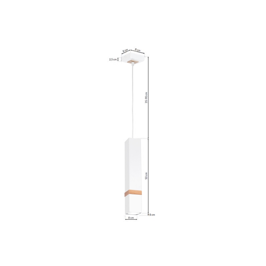 Ljuskrona med snöre VIDAR 1xGU10/25W/230V vit