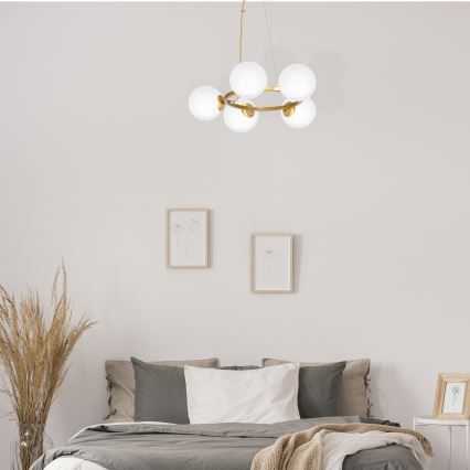 Ljuskrona med snöre VIENNA 5xE14/40W/230V guld
