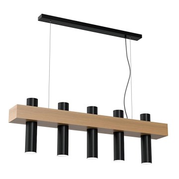 Ljuskrona med snöre WEST 5xGU10/25W/230V svart