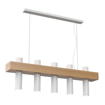 Ljuskrona med snöre WEST 5xGU10/25W/230V vit