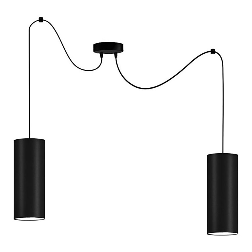 Ljuskrona med snöre ZIK 2xE27/40W/230V svart