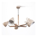 Ljuskrona med stång KALITHEA 5xE27/60W/230V beige