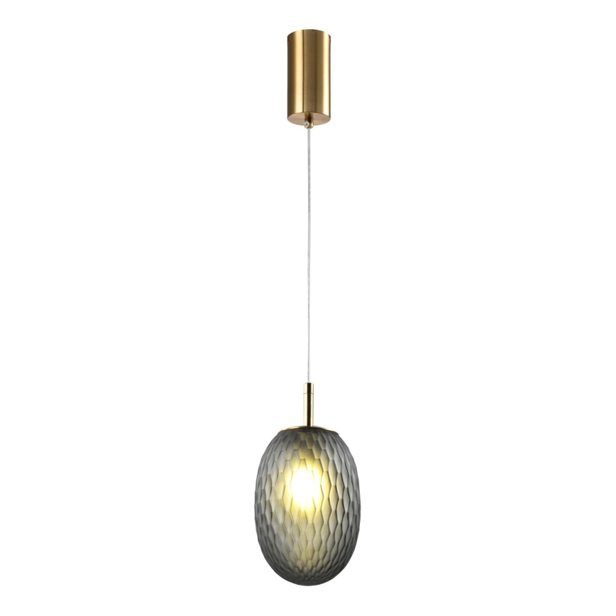 Ljuskrona med textilsladd 1xE14/25W/230V grå diameter 15 cm