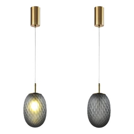 Ljuskrona med textilsladd 1xE14/25W/230V grå diameter 15 cm