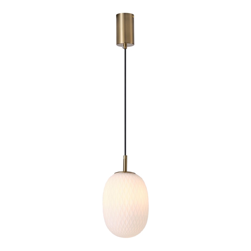 Ljuskrona med textilsladd 1xE14/25W/230V vit diameter 15 cm