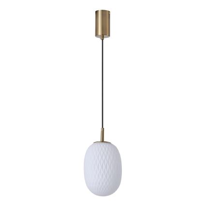 Ljuskrona med textilsladd 1xE14/25W/230V vit diameter 15 cm