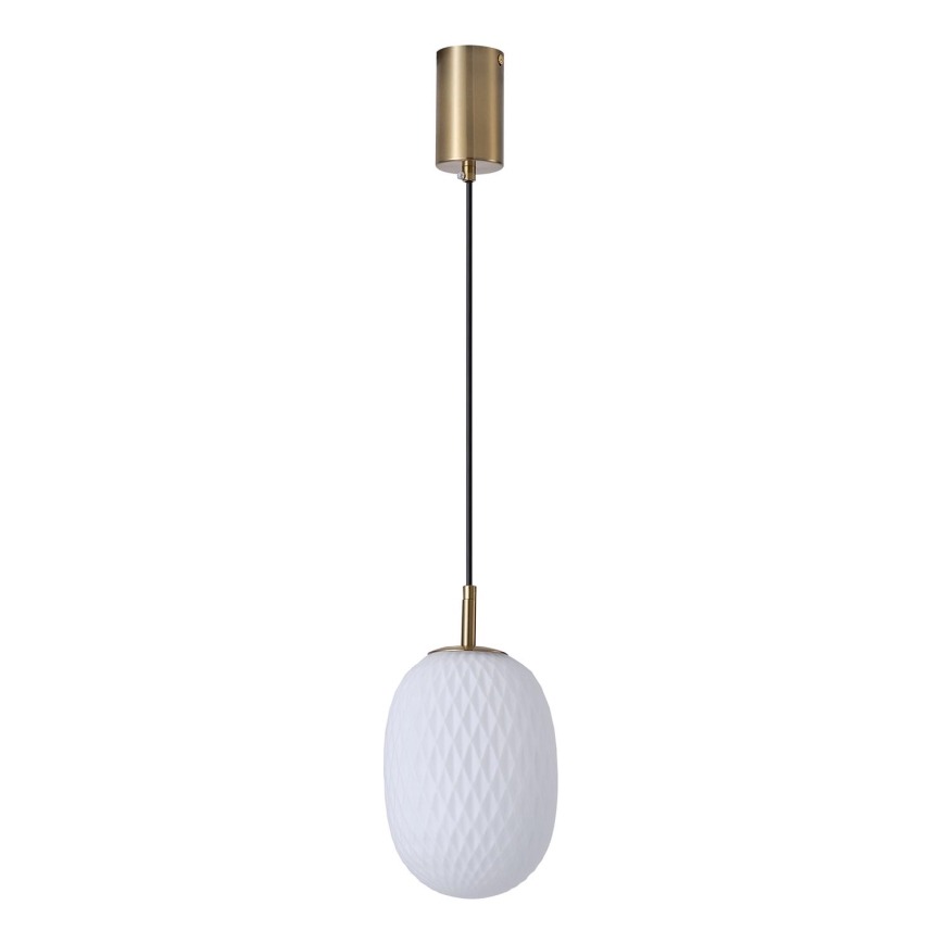 Ljuskrona med textilsladd 1xE14/25W/230V vit diameter 15 cm