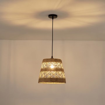 Ljuskrona med textilsladd 1xE27/15W/230V beige
