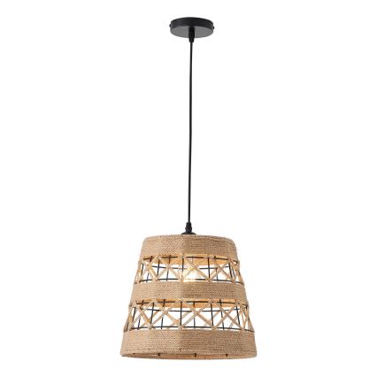 Ljuskrona med textilsladd 1xE27/15W/230V beige