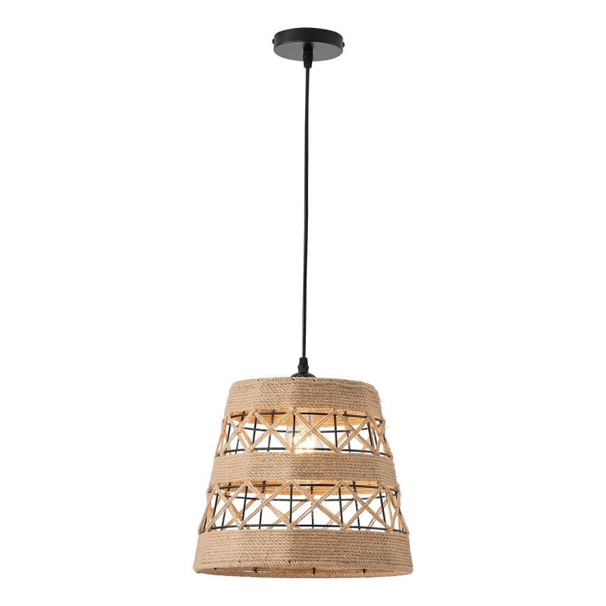 Ljuskrona med textilsladd 1xE27/15W/230V beige