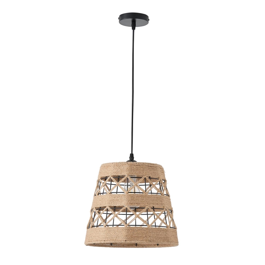 Ljuskrona med textilsladd 1xE27/15W/230V beige