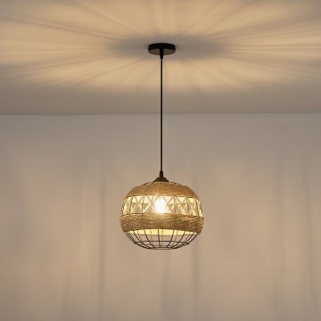 Ljuskrona med textilsladd 1xE27/15W/230V beige