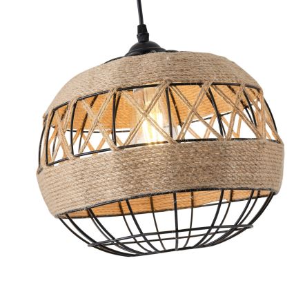 Ljuskrona med textilsladd 1xE27/15W/230V beige