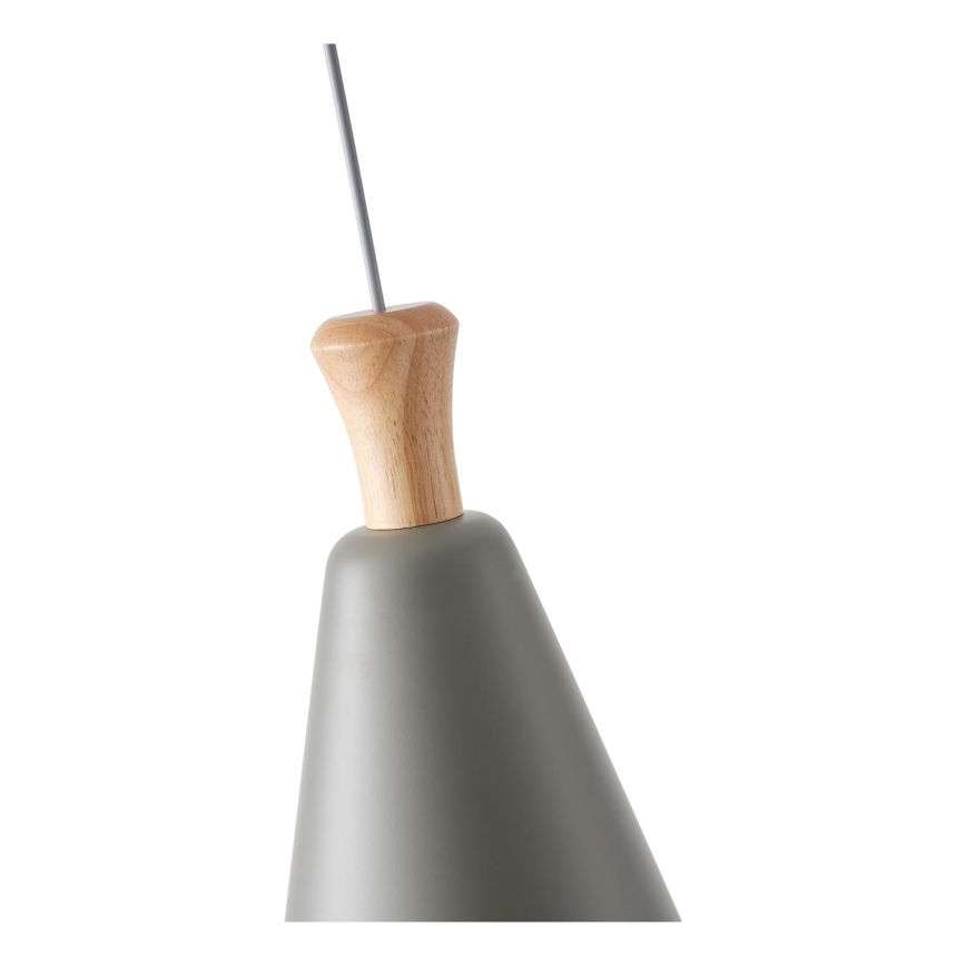 Ljuskrona med textilsladd 1xE27/15W/230V grå diameter 20 cm