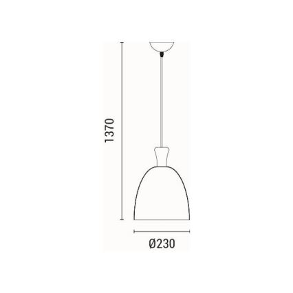 Ljuskrona med textilsladd 1xE27/15W/230V grå diameter 23 cm