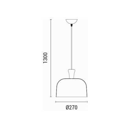 Ljuskrona med textilsladd 1xE27/15W/230V grå diameter 27 cm