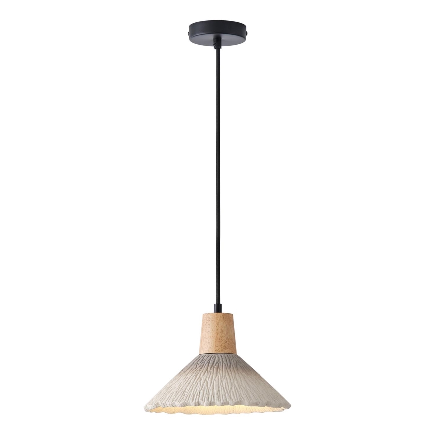 Ljuskrona med textilsladd 1xE27/15W/230V grädde