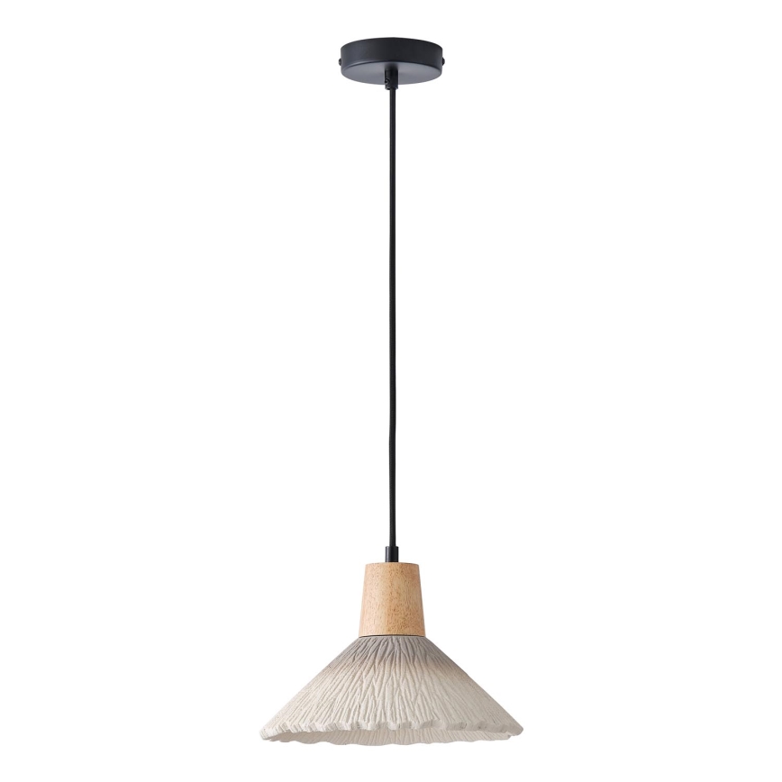 Ljuskrona med textilsladd 1xE27/15W/230V grädde