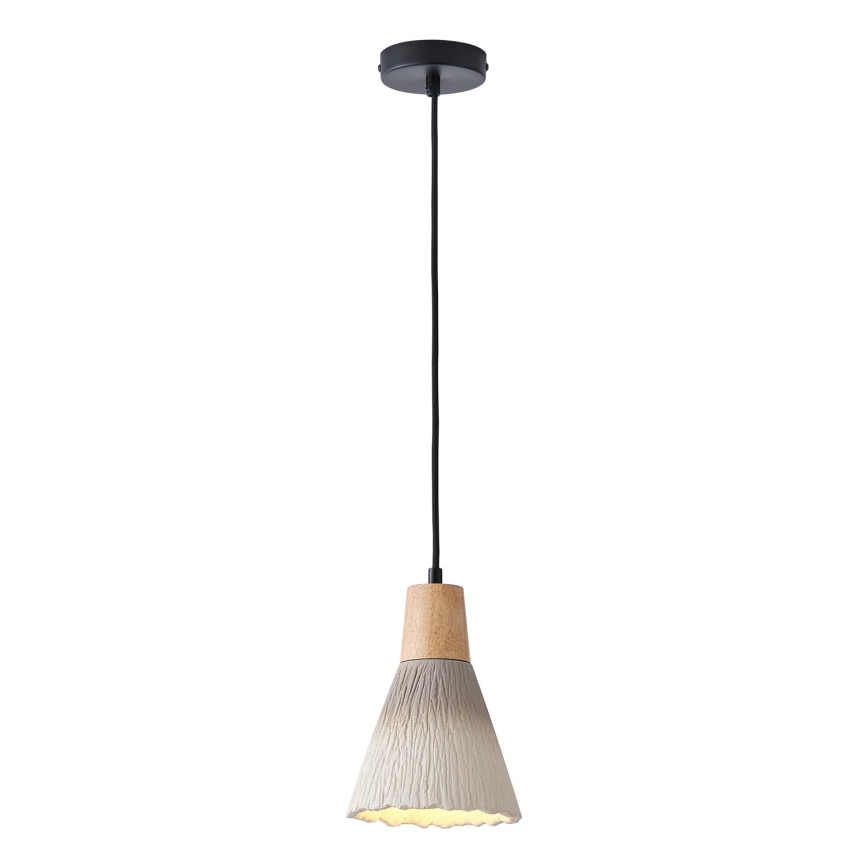 Ljuskrona med textilsladd 1xE27/15W/230V grädde