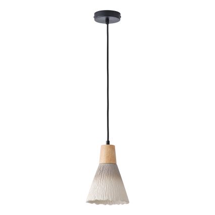 Ljuskrona med textilsladd 1xE27/15W/230V grädde