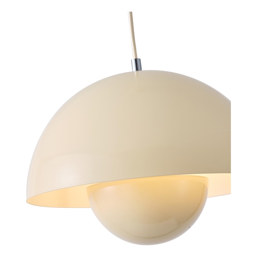 Ljuskrona med textilsladd 1xE27/15W/230V grädde