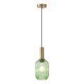 Ljuskrona med textilsladd 1xE27/15W/230V grön 13 cm