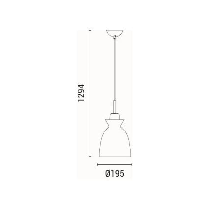 Ljuskrona med textilsladd 1xE27/15W/230V grön diameter 19,5 cm
