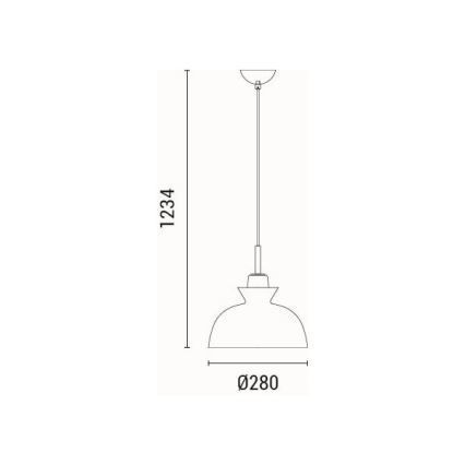 Ljuskrona med textilsladd 1xE27/15W/230V grön diameter 28 cm