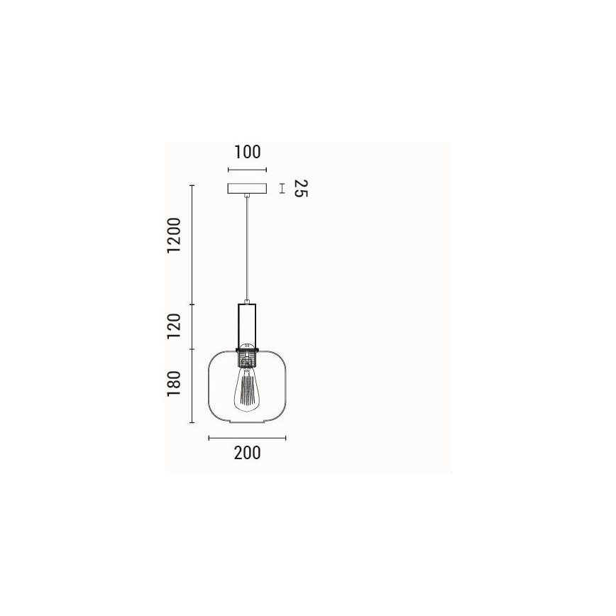 Ljuskrona med textilsladd 1xE27/15W/230V grön pr. 20 cm