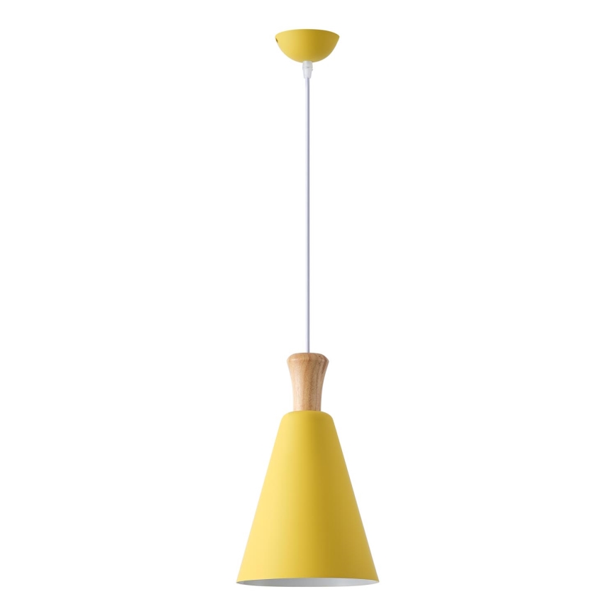 Ljuskrona med textilsladd 1xE27/15W/230V gul diameter 20 cm