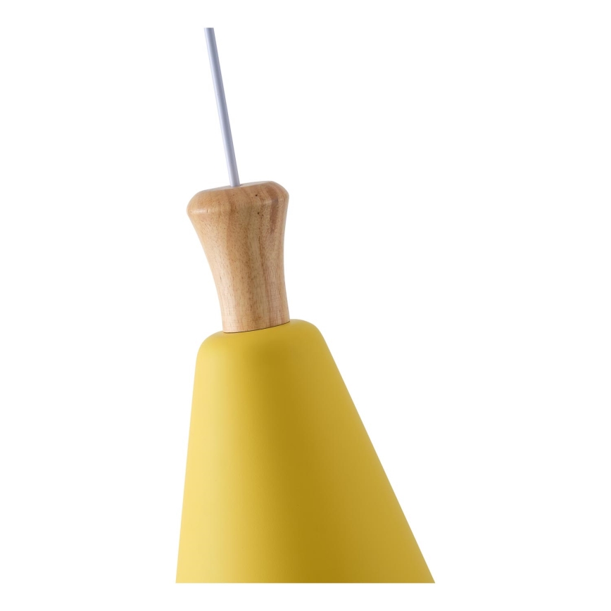 Ljuskrona med textilsladd 1xE27/15W/230V gul diameter 20 cm