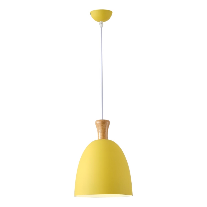 Ljuskrona med textilsladd 1xE27/15W/230V gul diameter 23 cm