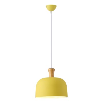 Ljuskrona med textilsladd 1xE27/15W/230V gul pr. 27 cm
