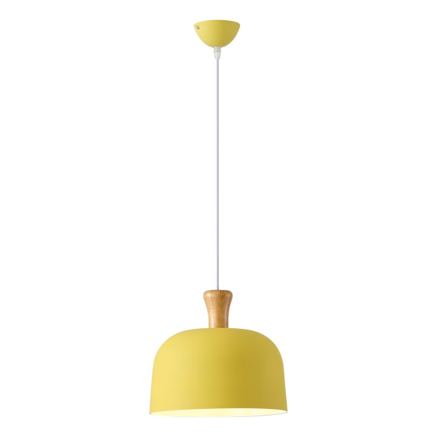 Ljuskrona med textilsladd 1xE27/15W/230V gul pr. 27 cm