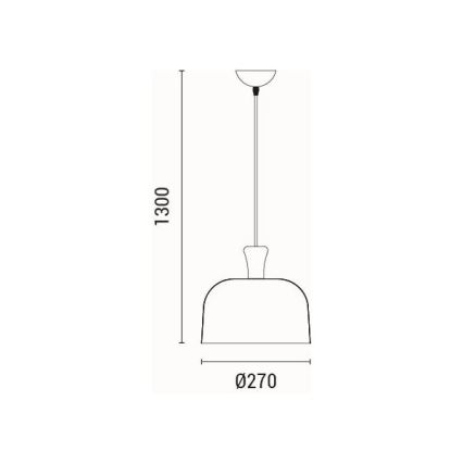 Ljuskrona med textilsladd 1xE27/15W/230V gul pr. 27 cm