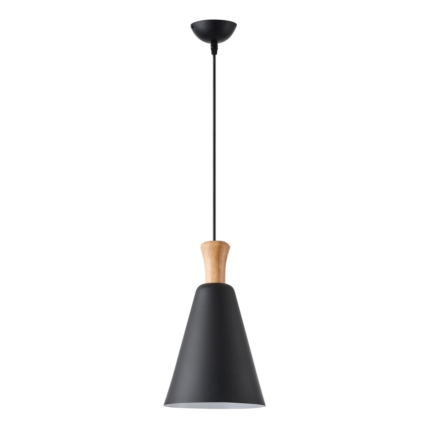 Ljuskrona med textilsladd 1xE27/15W/230V svart diameter 20 cm