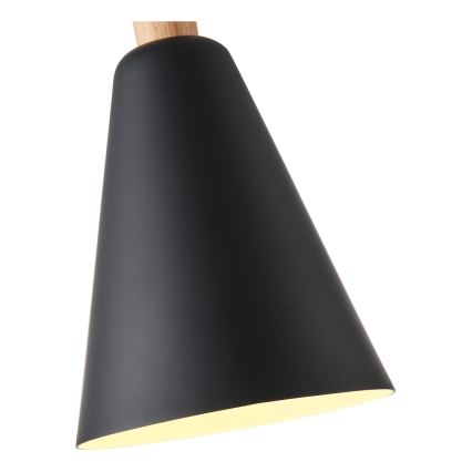 Ljuskrona med textilsladd 1xE27/15W/230V svart diameter 20 cm