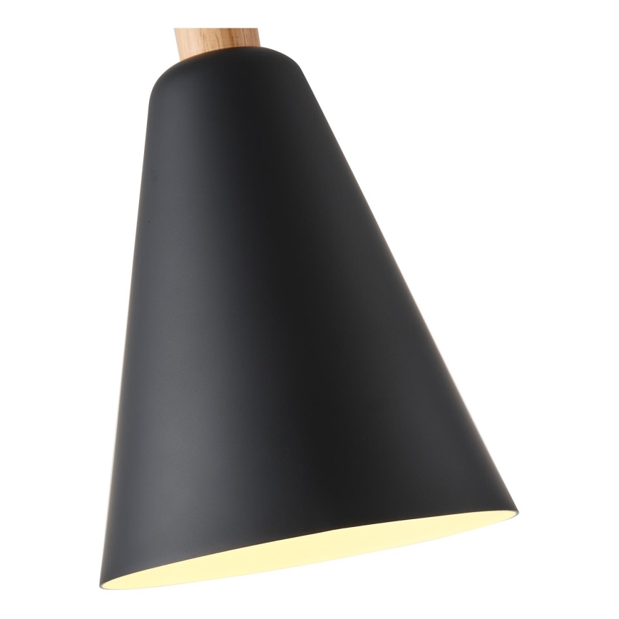 Ljuskrona med textilsladd 1xE27/15W/230V svart diameter 20 cm