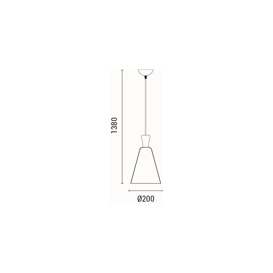 Ljuskrona med textilsladd 1xE27/15W/230V svart diameter 20 cm