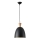 Ljuskrona med textilsladd 1xE27/15W/230V svart diameter 23 cm