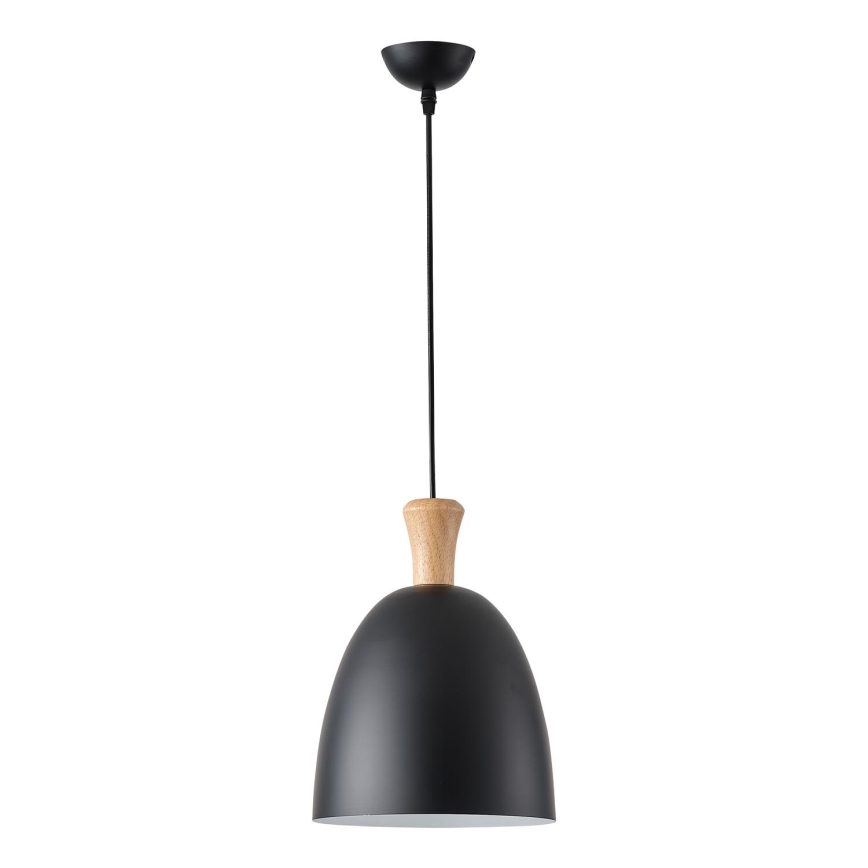 Ljuskrona med textilsladd 1xE27/15W/230V svart diameter 23 cm