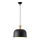 Ljuskrona med textilsladd 1xE27/15W/230V svart diameter 27 cm