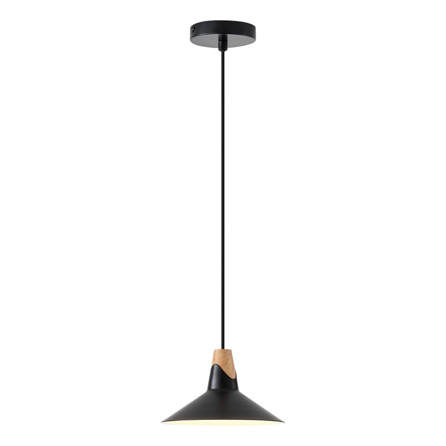 Ljuskrona med textilsladd 1xE27/15W/230V svart