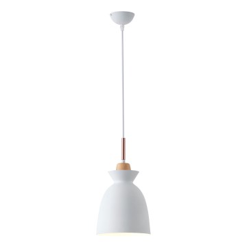 Ljuskrona med textilsladd 1xE27/15W/230V vit diameter 19,5 cm